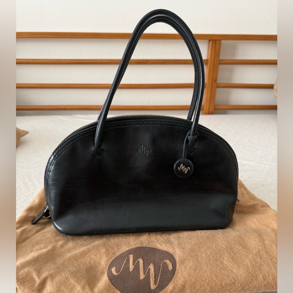 Monsac Black Leather Handbag